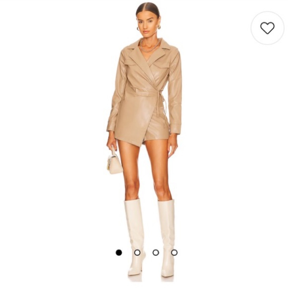 NWT SUPERDOWN Chantel Leather Romper in Nude Size XS